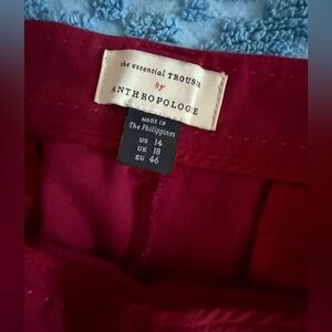 Anthropologie Red Trousers